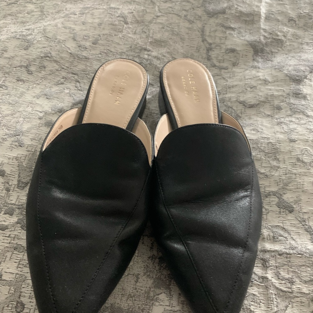 Cole Haan mules Piper -black leather